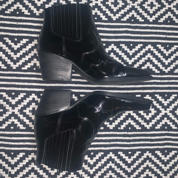 Winona Patent Leather Western Ankle Boots - Picture 4 of 7